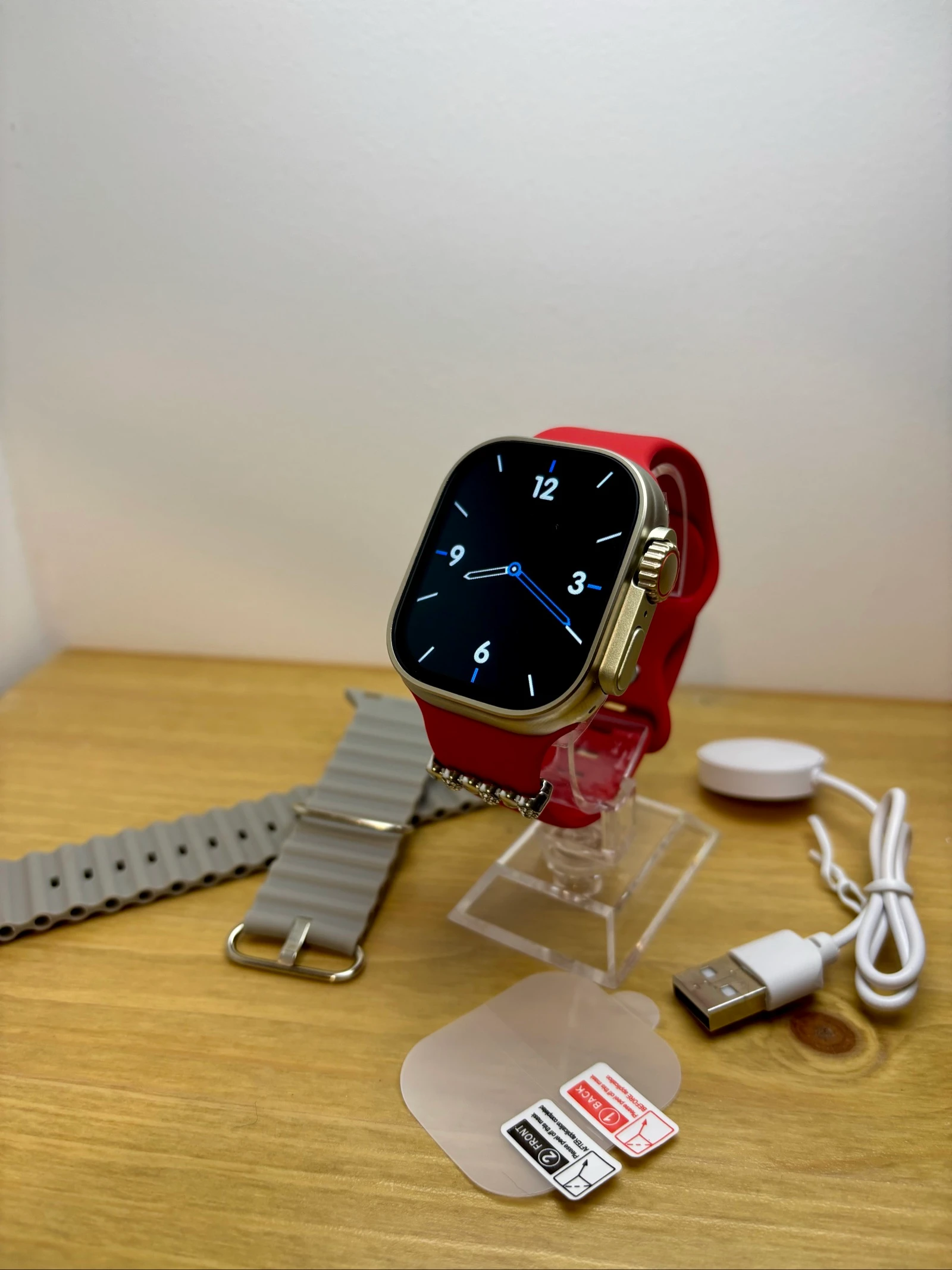 Relógio inteligente T10 Ultra 2 com pulseira vermelha de 45 mm – photo 2